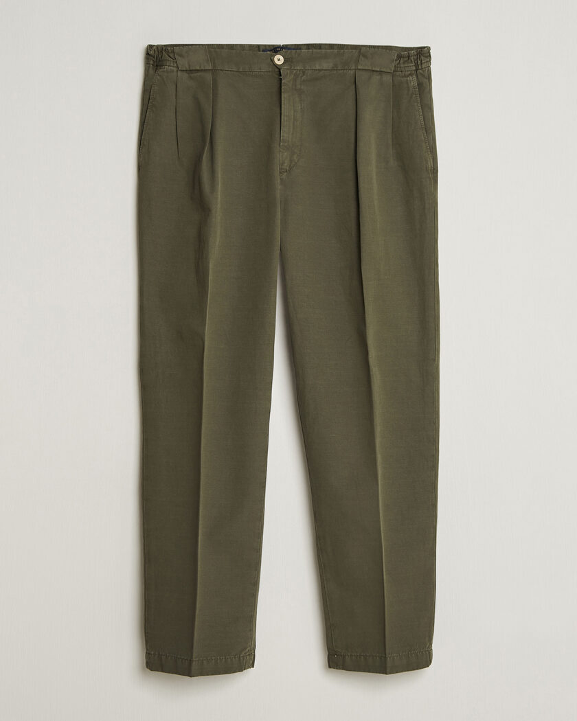Briglia 1949 Portobello Loose Fit Cotton/Linen Trousers Olive – Groen