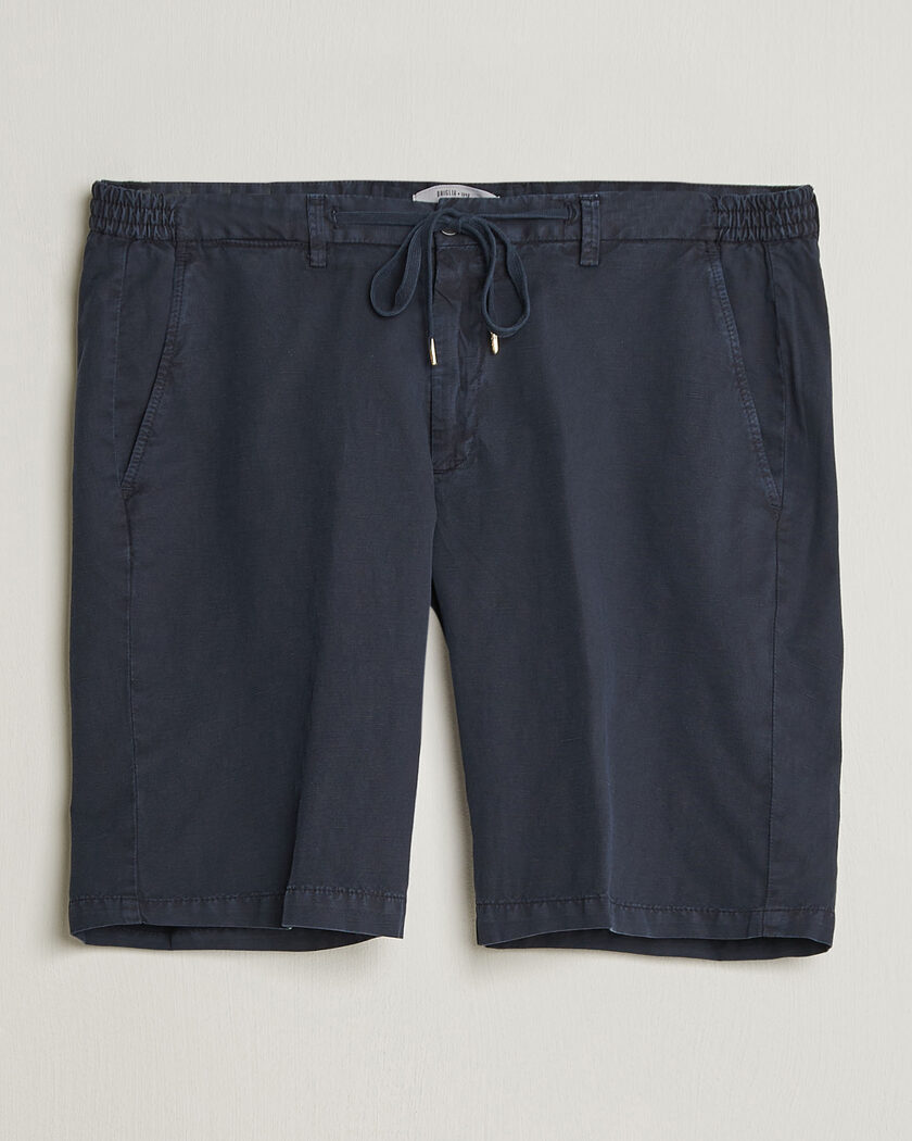 Briglia 1949 Cotton/Linen Drawstring Shorts Navy – Blauw