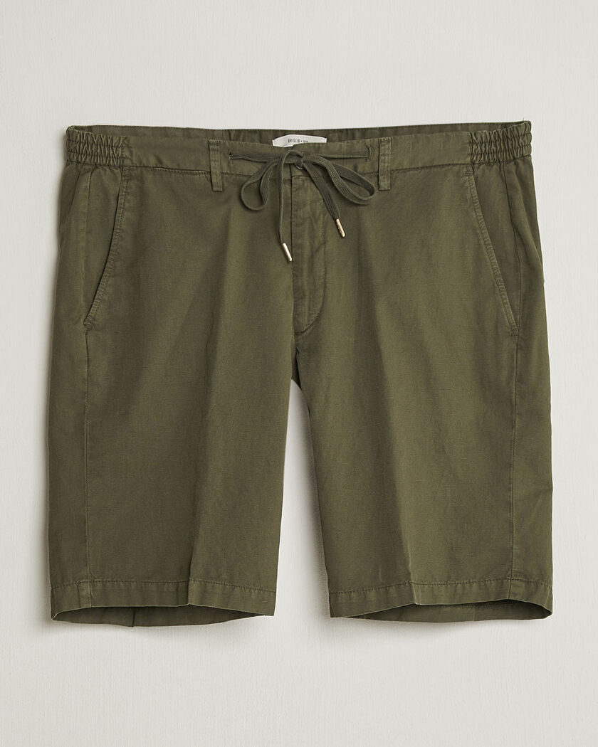 Briglia 1949 Cotton/Linen Drawstring Shorts Olive – Groen
