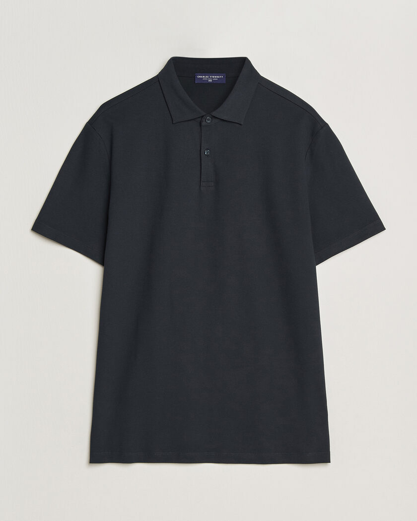 Charles Tyrwhitt Smart Stretch Pique Polo Black – Zwart