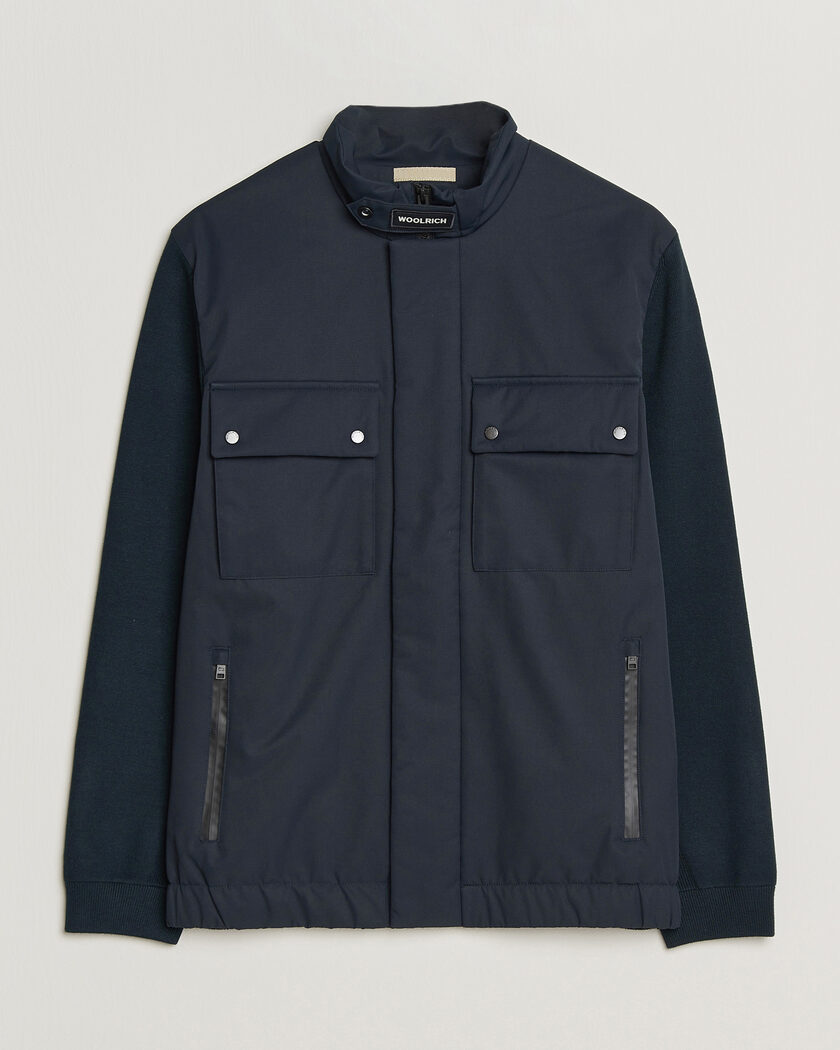 Woolrich Two Layers Hybrid Jacket Melton Blue – Blauw