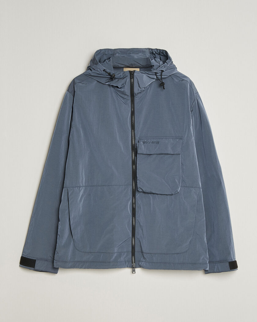 Woolrich Shiny Nylon Hooded Jacket Grisaille – Grijs