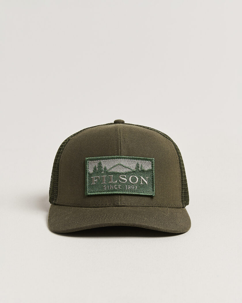 Filson Scenic Waxed Logger Mesh Cap Otter Green – Groen