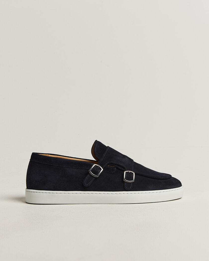 Fliteless Suede Monk Strap Sneaker Loafer Navy – Blauw