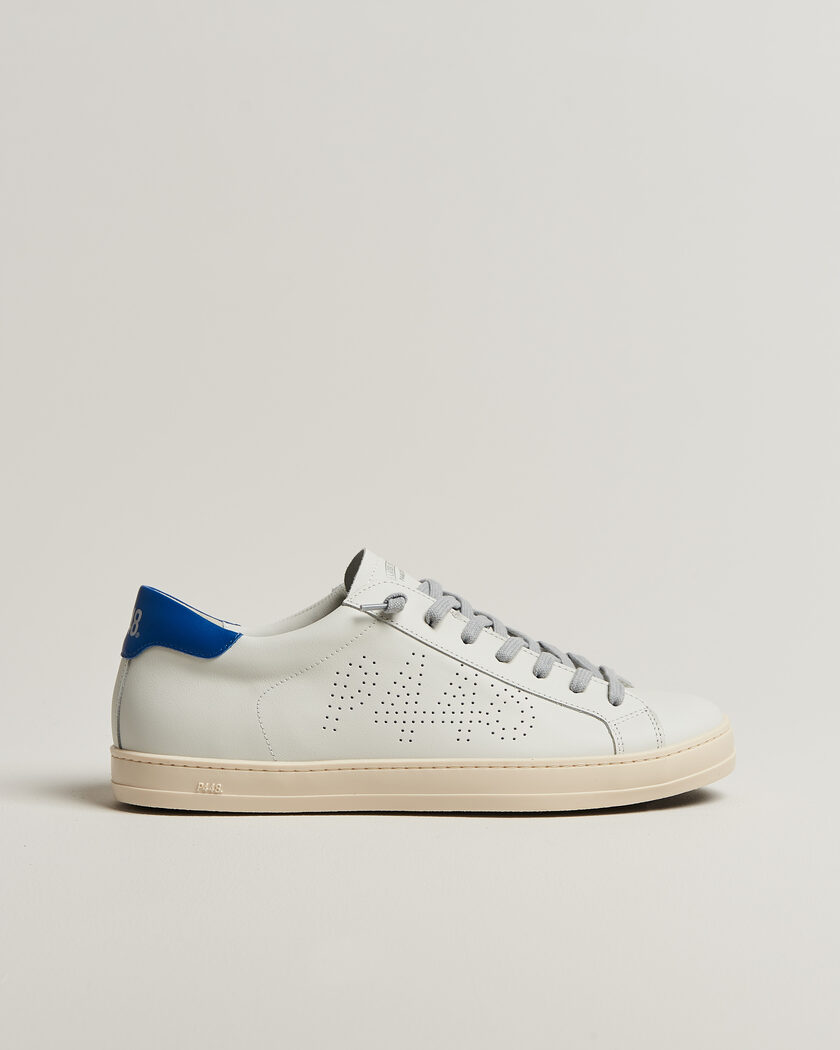 P448 John Leather Sneaker White/Blue – Wit