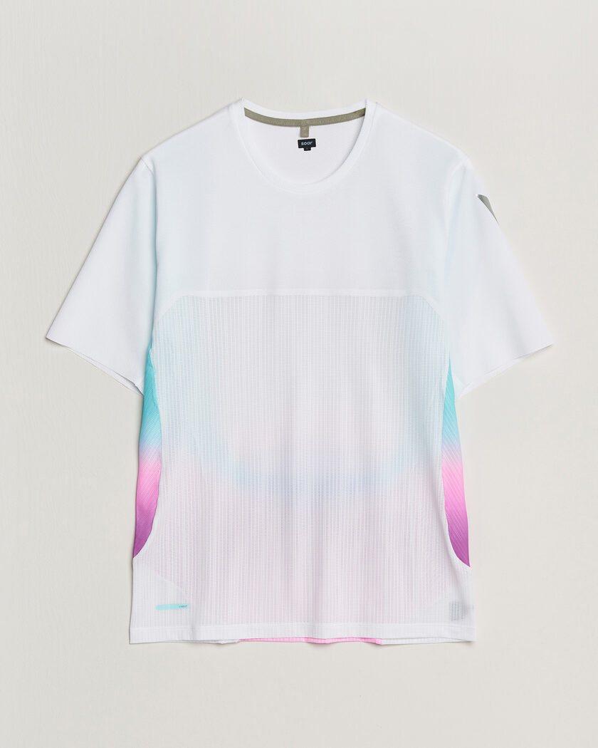 SOAR Running Hot Weather Tee White/Blue – Wit