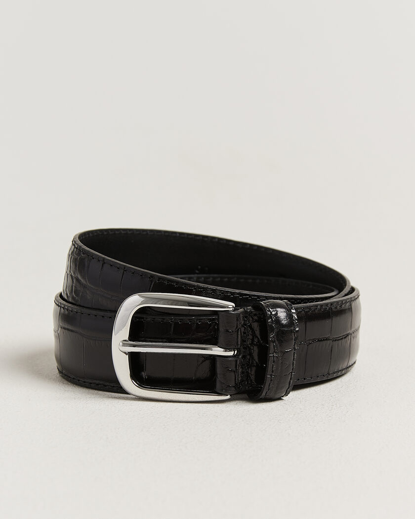 Anderson's Embossed Western Leather Belt Black – Zwart