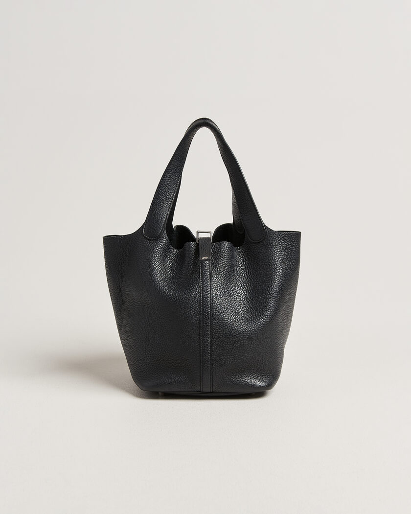  Hermès Pre-Owned Picotin Lock 22 Taurillon Clemence Leather Black – Zwart
