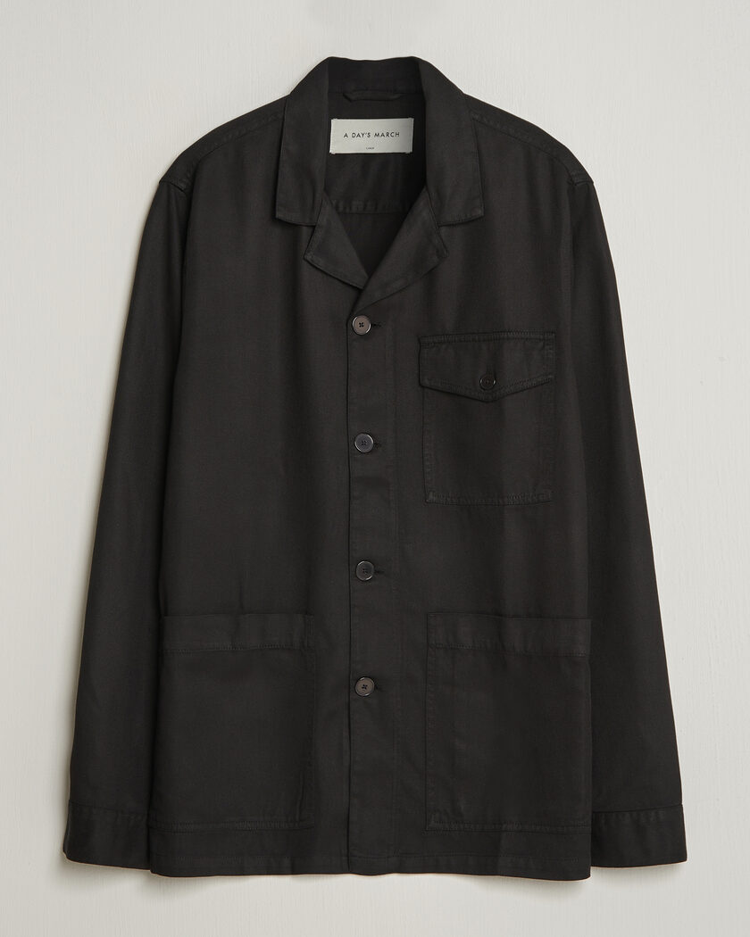 A Day's March Banagher Lyocell Overshirt Black – Zwart