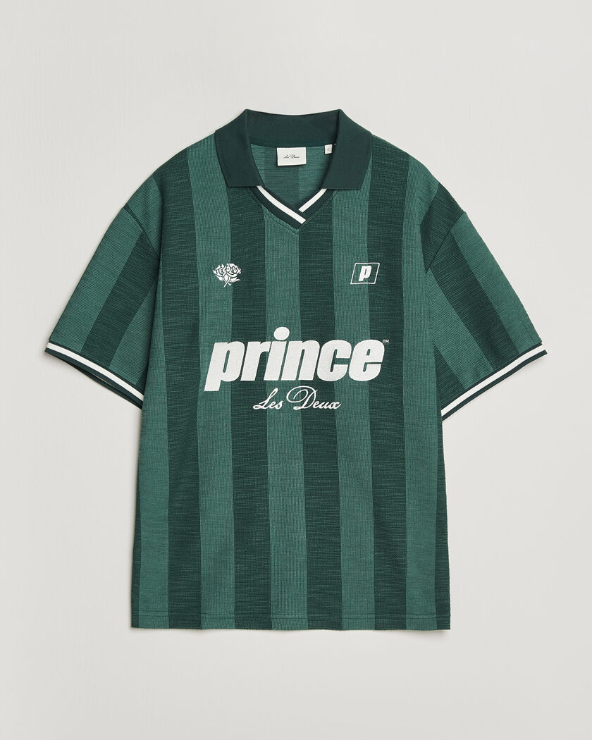LES DEUX Prince Stripe Jaquard Polo Pineneedle Green – Groen