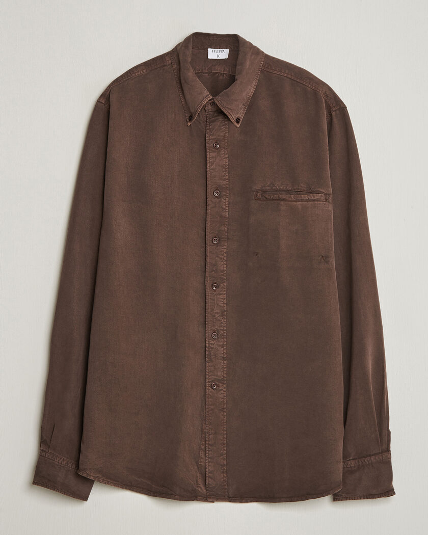 Filippa K Zack Lyocell Shirt Dark Chocolate – Bruin