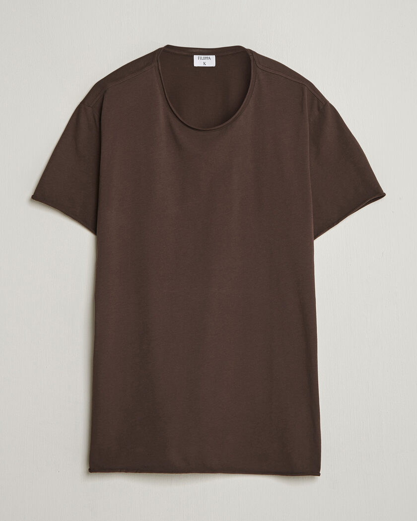 Filippa K Roll Neck Crew Neck T-Shirt Dark Chocolate – Bruin