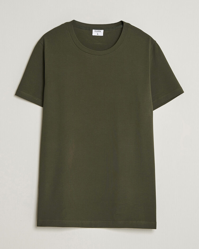 Filippa K Soft Lycra T-Shirt Midnight Olive – Groen