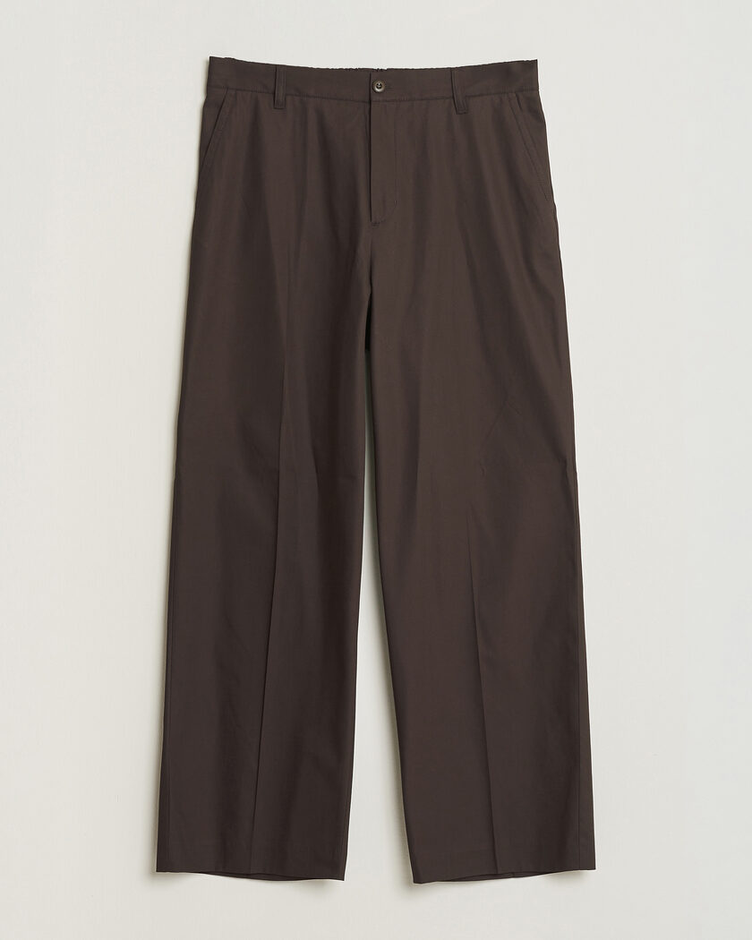 Filippa K Reeve Cotton Trousers Dark Chocolate – Bruin