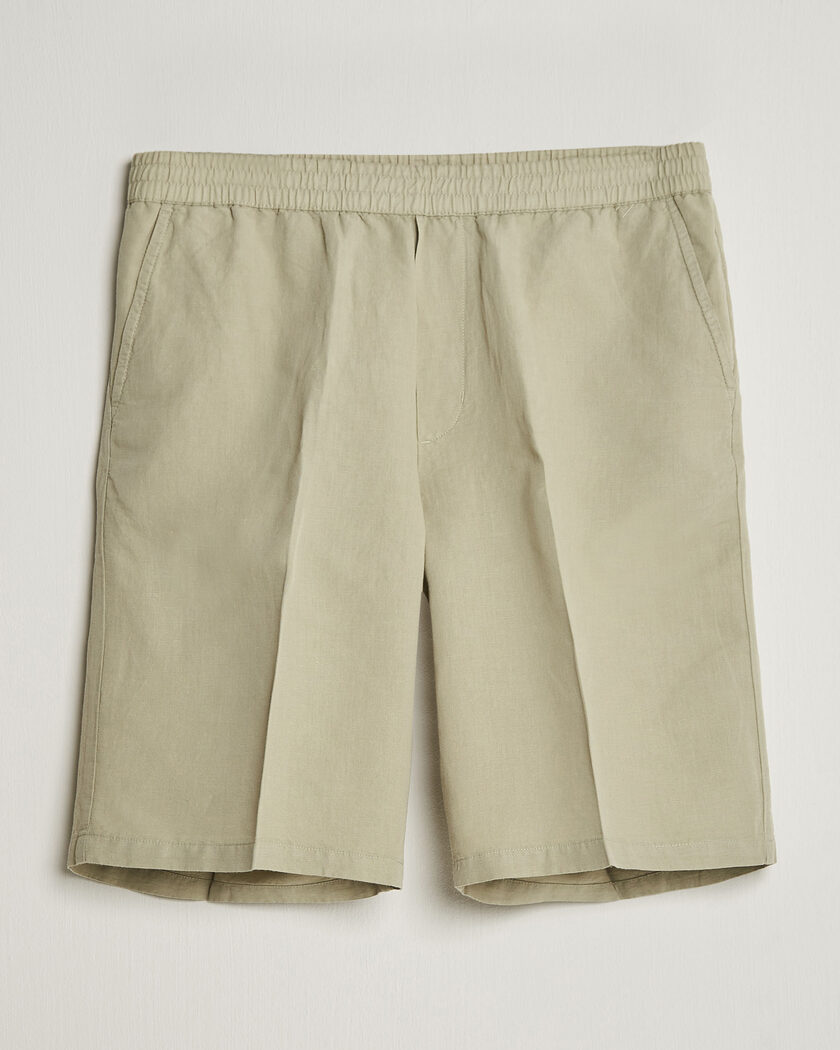 Filippa K Theo Relaxed Linen/Cotton Drawstring Shorts Light Green – Groen