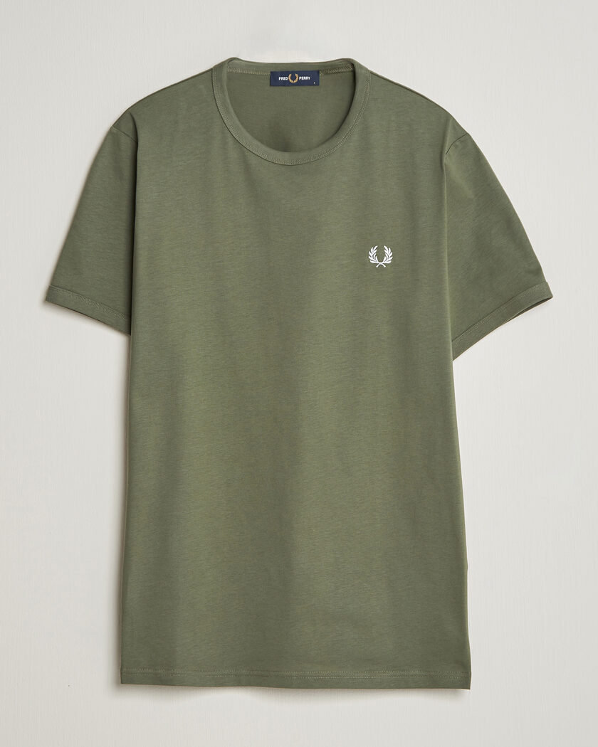 Fred Perry Ringer T-Shirt Laurel Wreath Green – Groen