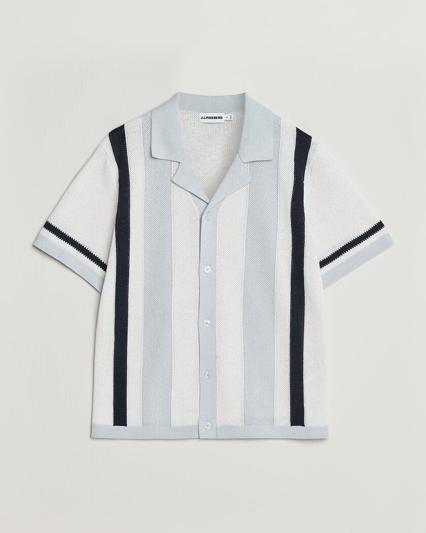 J.Lindeberg Remus Knitted Resort Shirt Skywriting – Meerkleurig