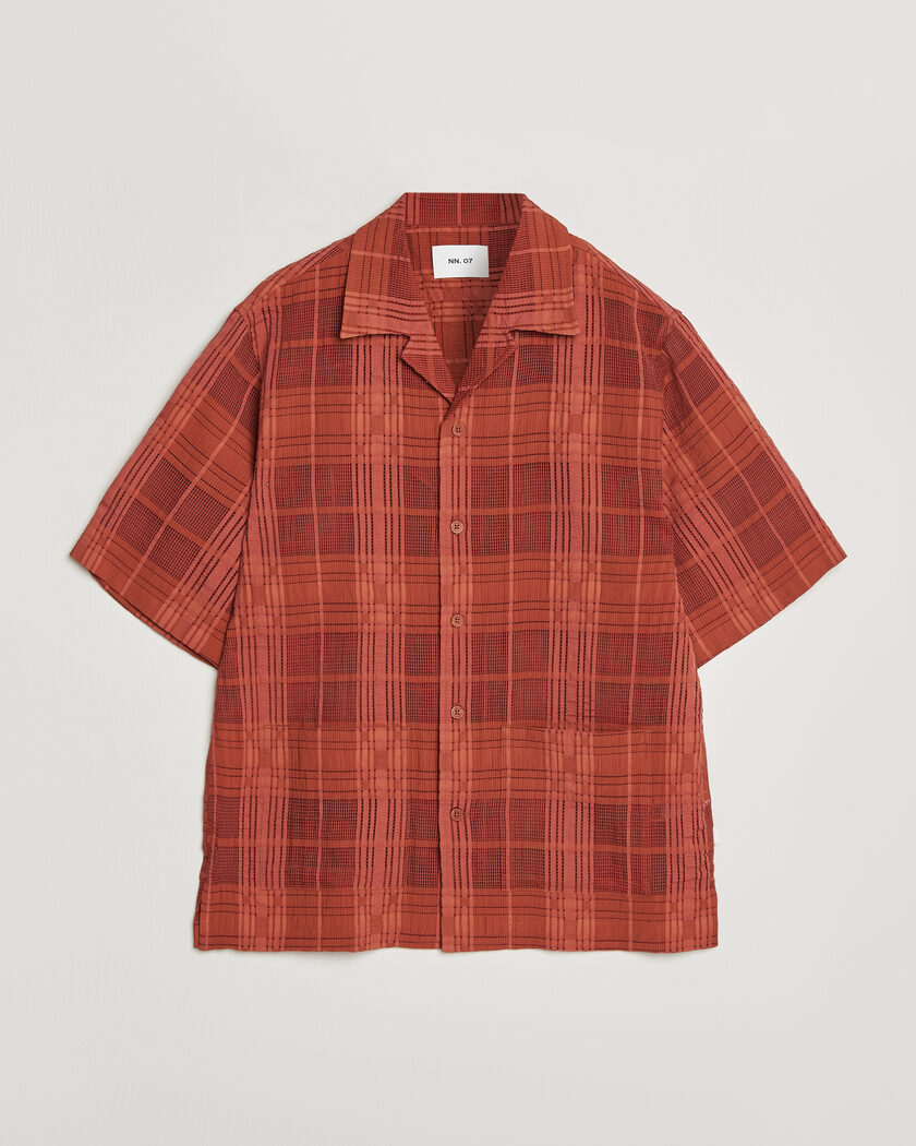 NN07 Ben Short Sleeve Shirt Sienna Heat – Rood