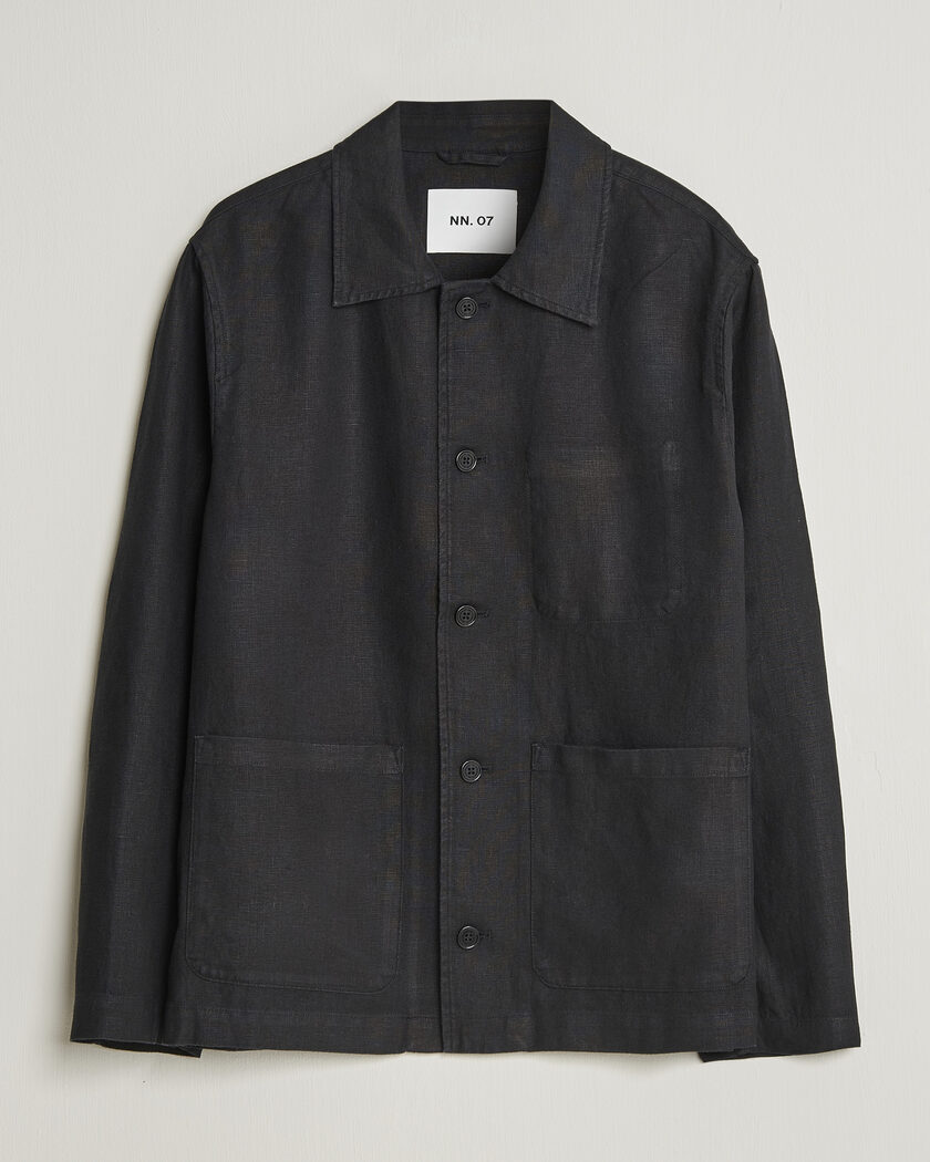NN07 Morgan Linen Overshirt Black – Zwart
