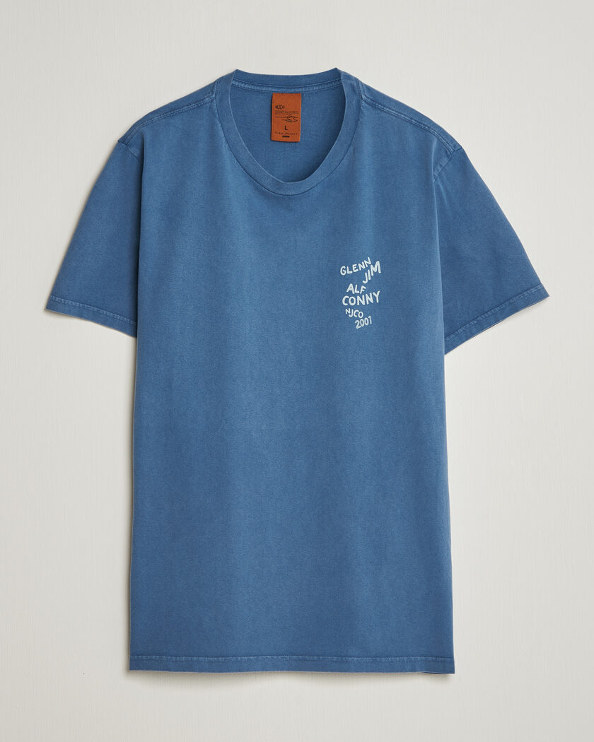 Nudie Jeans Roy OG Line-Up T-Shirt French Blue – Blauw