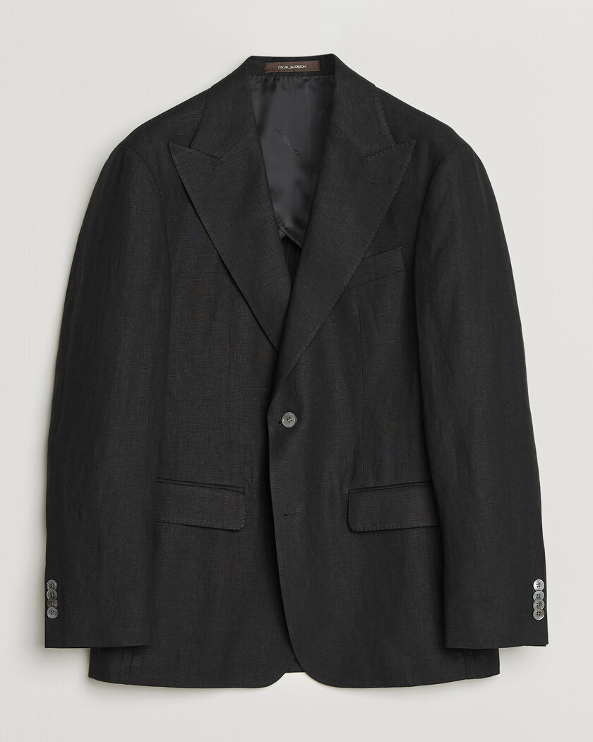 Oscar Jacobson Rufus Soft Linen Blazer Black – Zwart