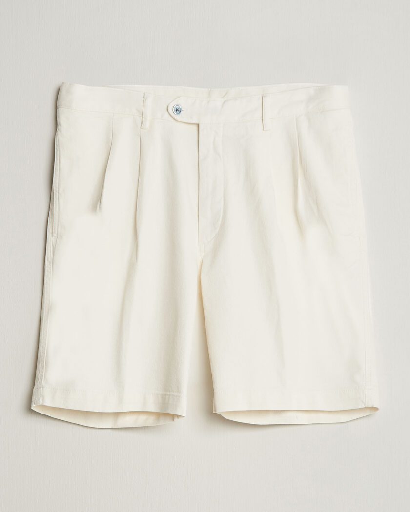 Oscar Jacobson Tanker Pleat Shorts White – Wit