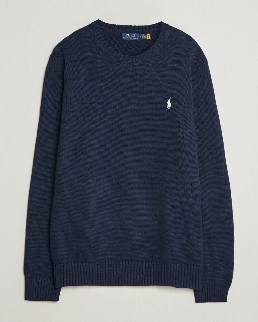 Polo Ralph Lauren Cotton Crew Neck Sweater Hunter Navy – Blauw