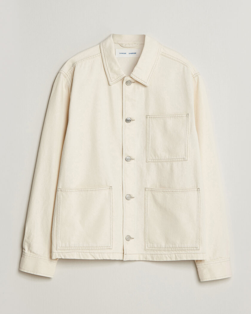 Samsøe Samsøe Chore Denim Overshirt Soft Natural – Wit