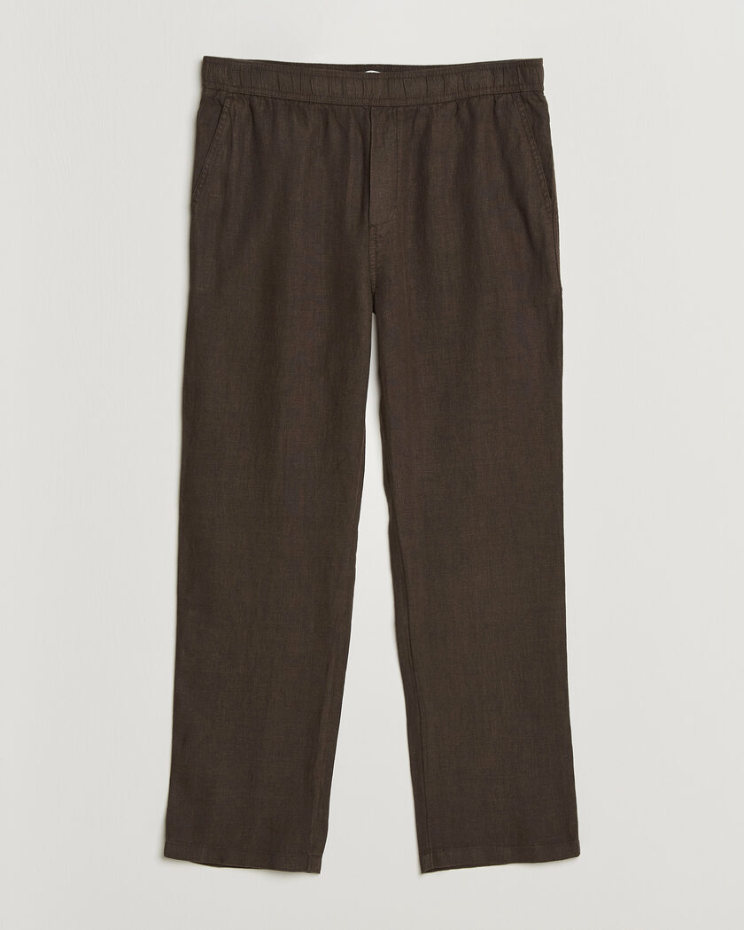 Samsøe Samsøe Jabari Linen Drawstring Trousers Turkish Coffee – Bruin
