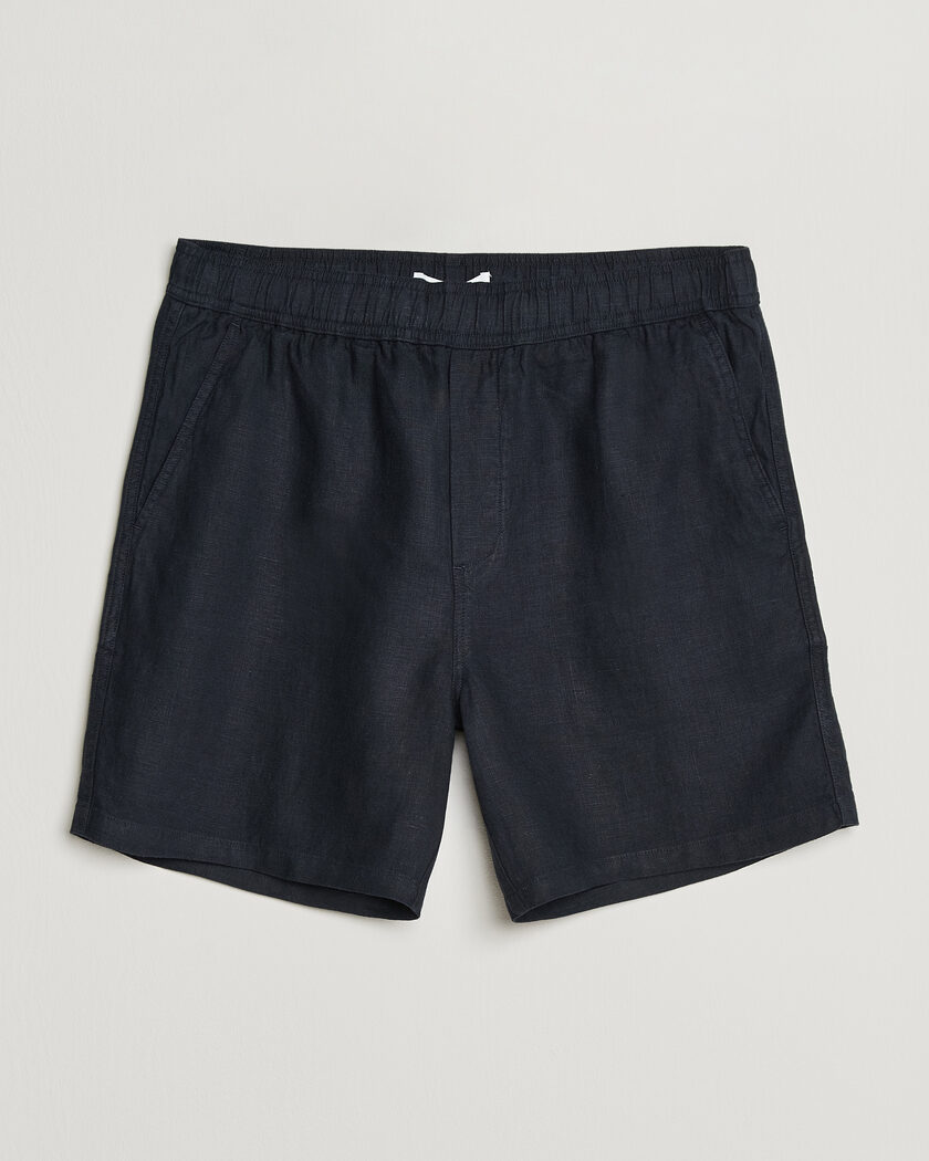 Samsøe Samsøe Jabari Linen Drawstring Shorts Salute Navy – Blauw