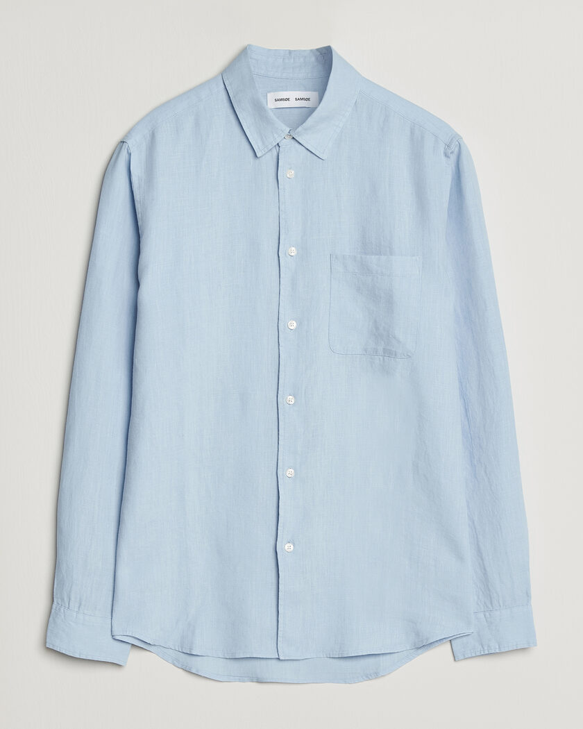 Samsøe Samsøe Liam Linen Shirt Windsurfer – Blauw
