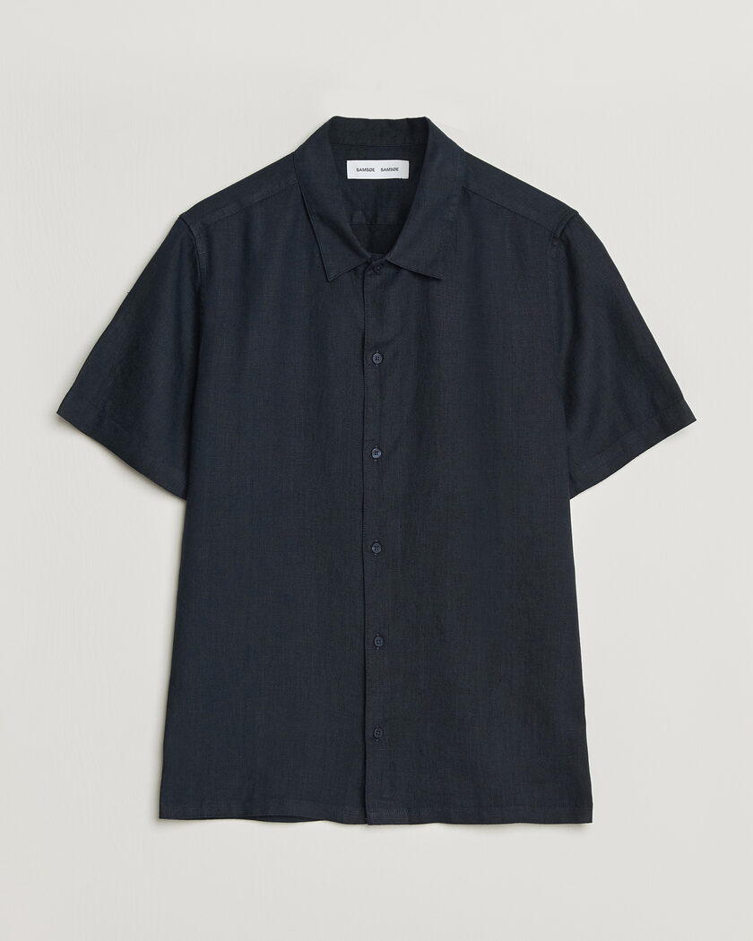 Samsøe Samsøe Avan Linen Short Sleeve Shirt Salute Navy – Blauw