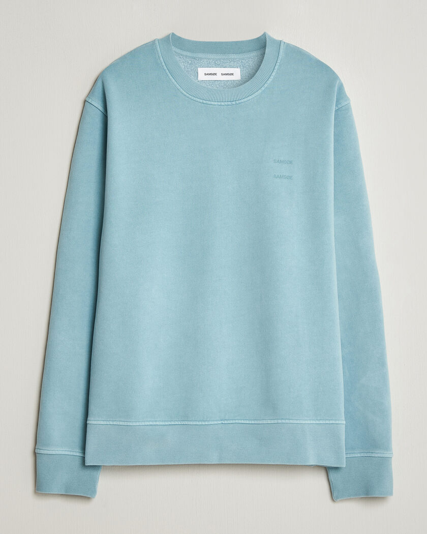 Samsøe Samsøe Joel Organic Washed Cotton Sweatshirt Tourmaline – Blauw