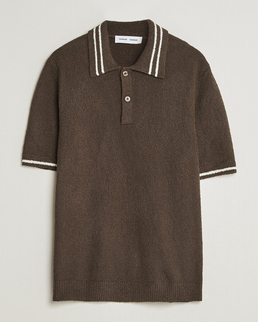 Samsøe Samsøe Pedro Knitted Polo Turkish Coffee – Bruin