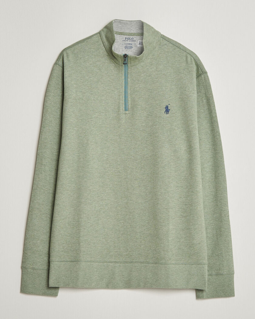 Polo Ralph Lauren Double Knit Half Zip Greenery Heather – Groen
