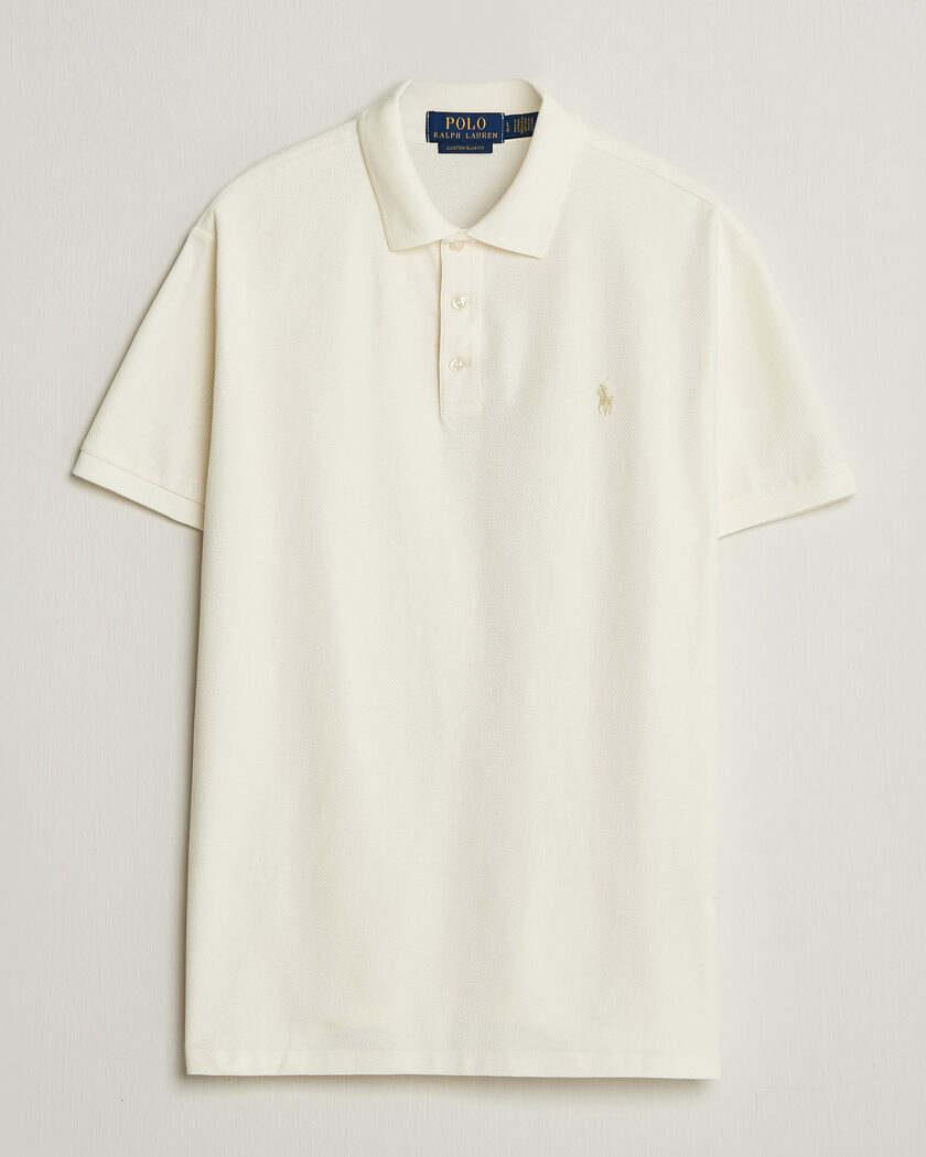 Polo Ralph Lauren Honeycomb Texture Polo Pale Cream – Wit
