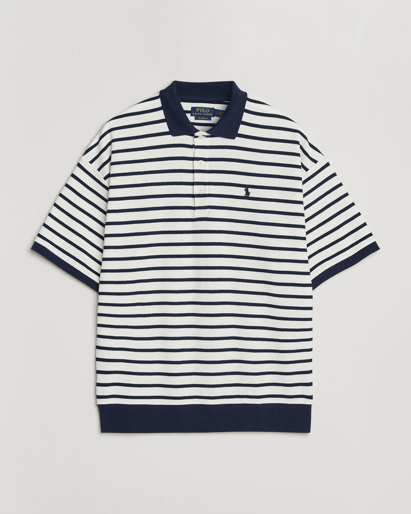 Polo Ralph Lauren Jacquard Interlock Striped Polo Nevis/Newport Navy – Blauw