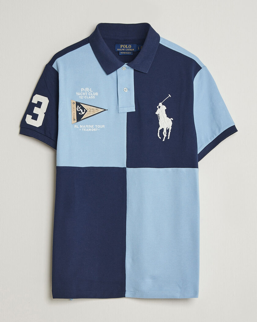 Polo Ralph Lauren Custom Slim Rugby Block Polo NPT Navy/Powder Blue – Blauw