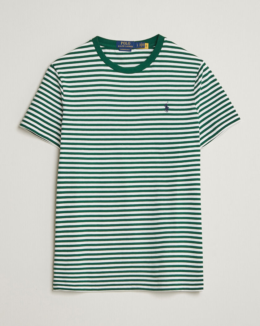 Polo Ralph Lauren Crew Neck Striped T-shirt New Forest/White – Groen