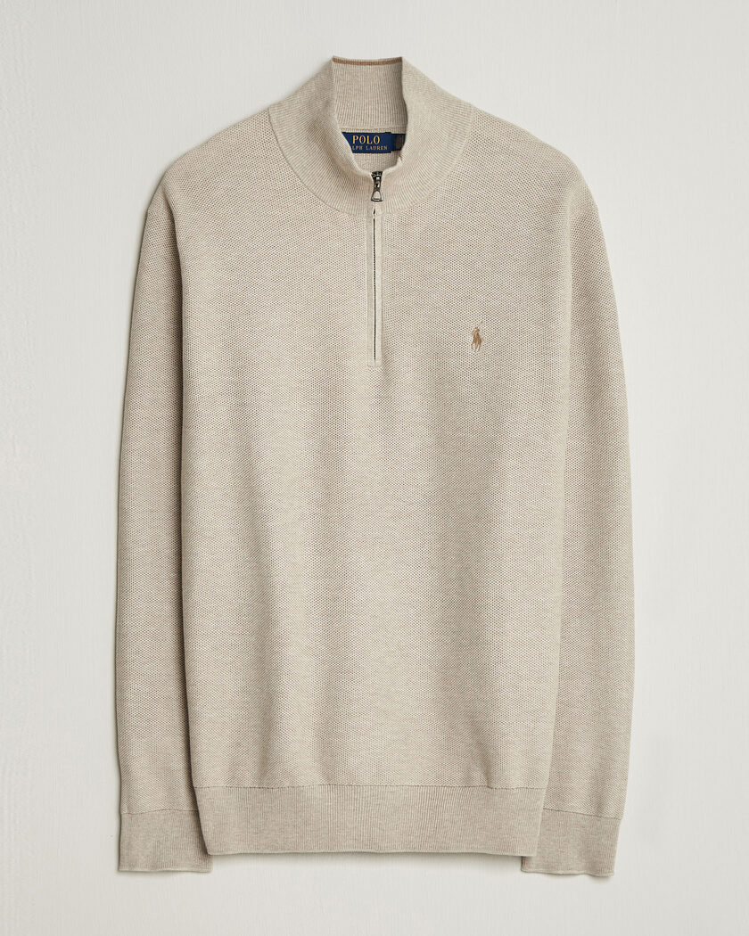 Polo Ralph Lauren Textued Half-Zip Light Walnut Brown Heather – Bruin