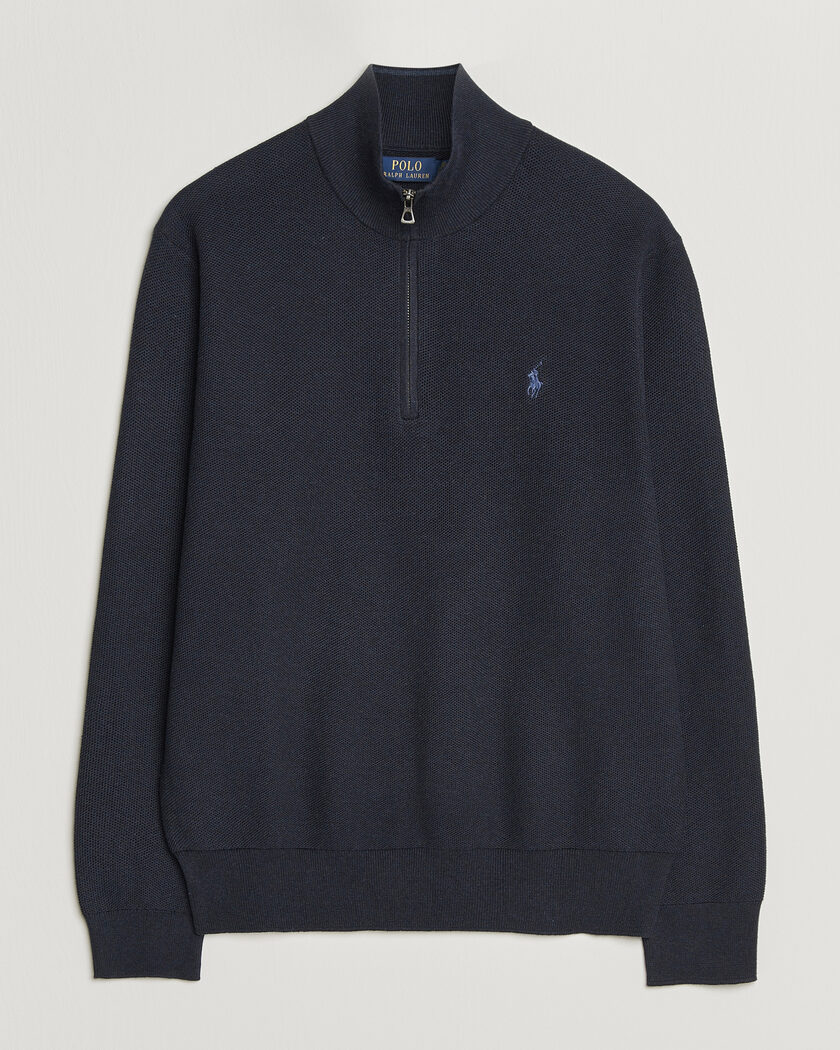 Polo Ralph Lauren Textured Half-Zip Navy Heather – Blauw