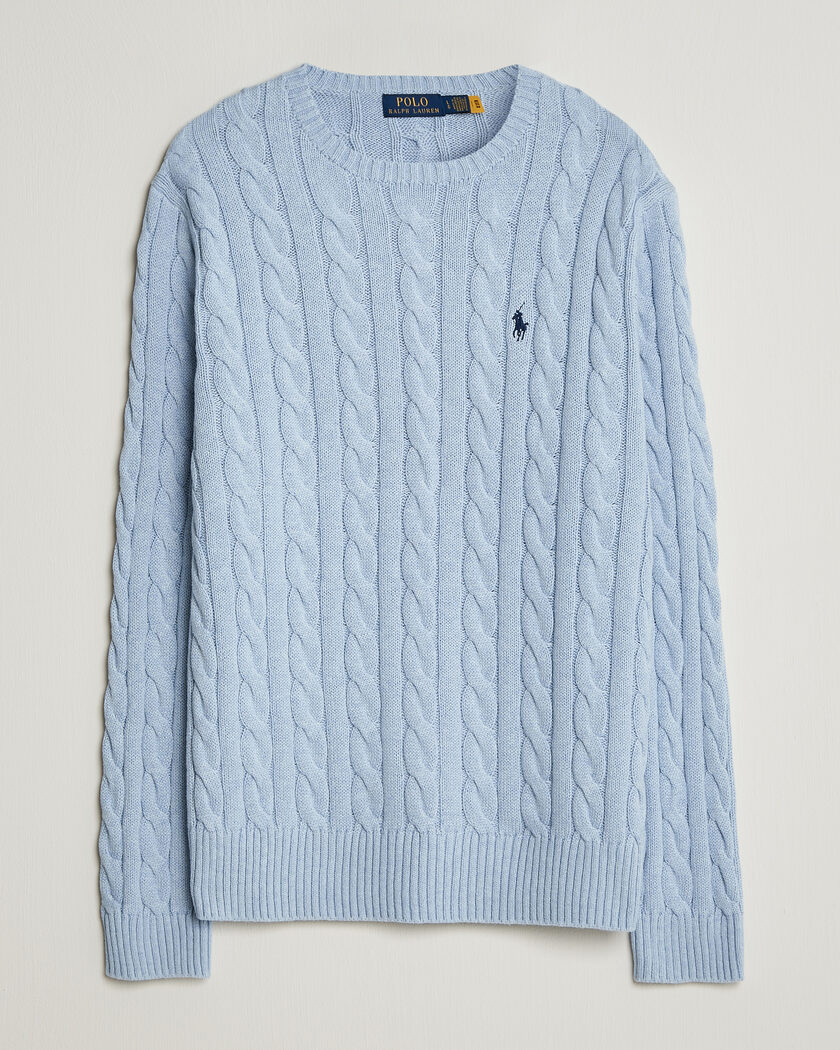Polo Ralph Lauren Cotton Cable Pullover Blue Hyacinth Heather – Blauw