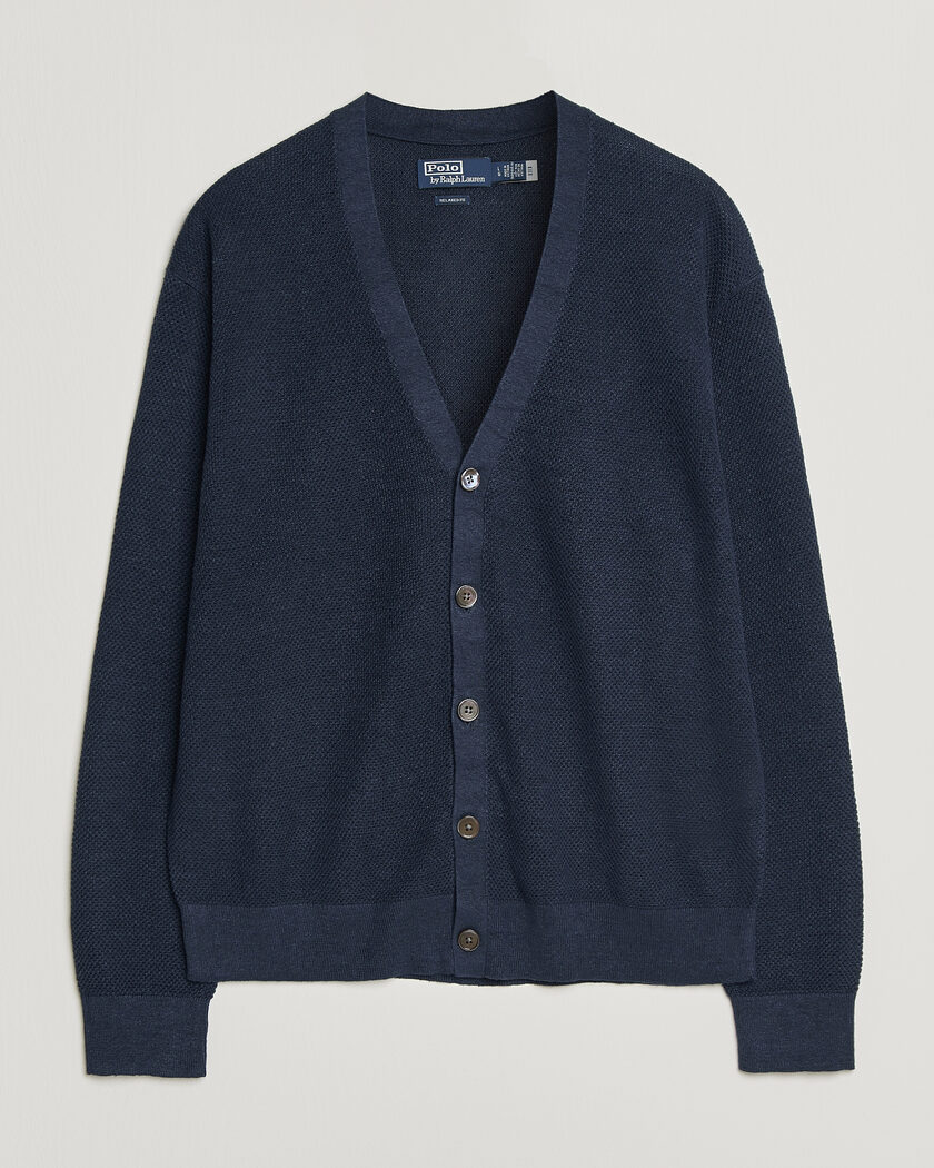 Polo Ralph Lauren Linen Cardigan Newport Navy – Blauw