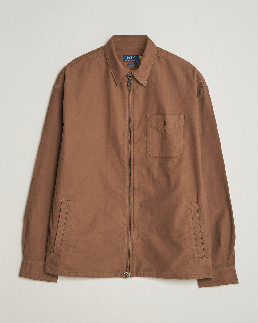 Polo Ralph Lauren Osaca Oxford Zip Overshirt Chestnut – Bruin
