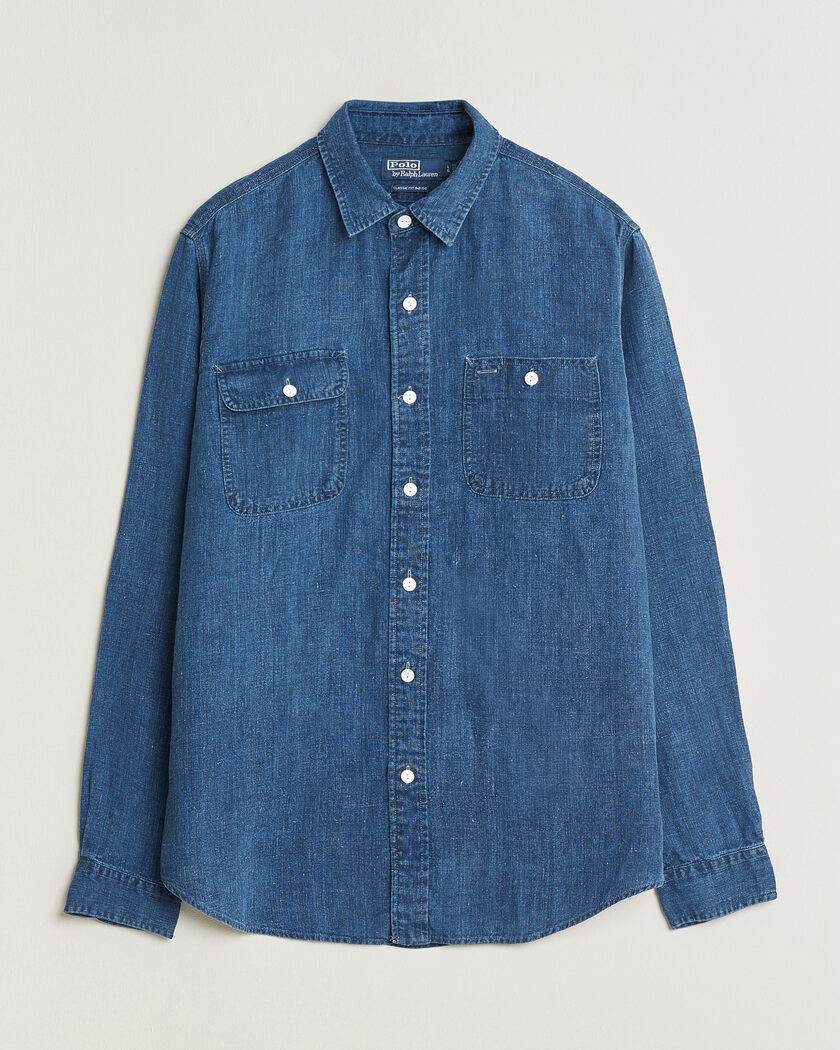 Polo Ralph Lauren Indigo/Linen Western Shirt Medium Wash – Blauw