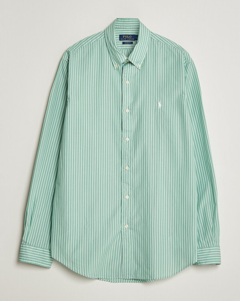 Polo Ralph Lauren Custom Fit Stripe Poplin Shirt Faded Mint – Groen