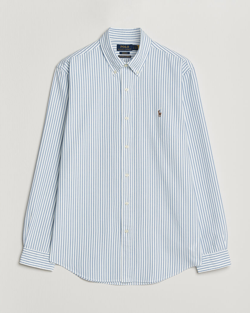 Polo Ralph Lauren Custom Fit Seersucker/Oxford Stripe Shirt White/Blue – Wit