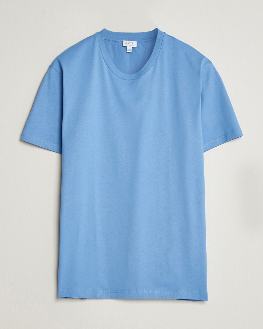 Sunspel Riviera Midweight T-Shirt Azure Blue – Blauw