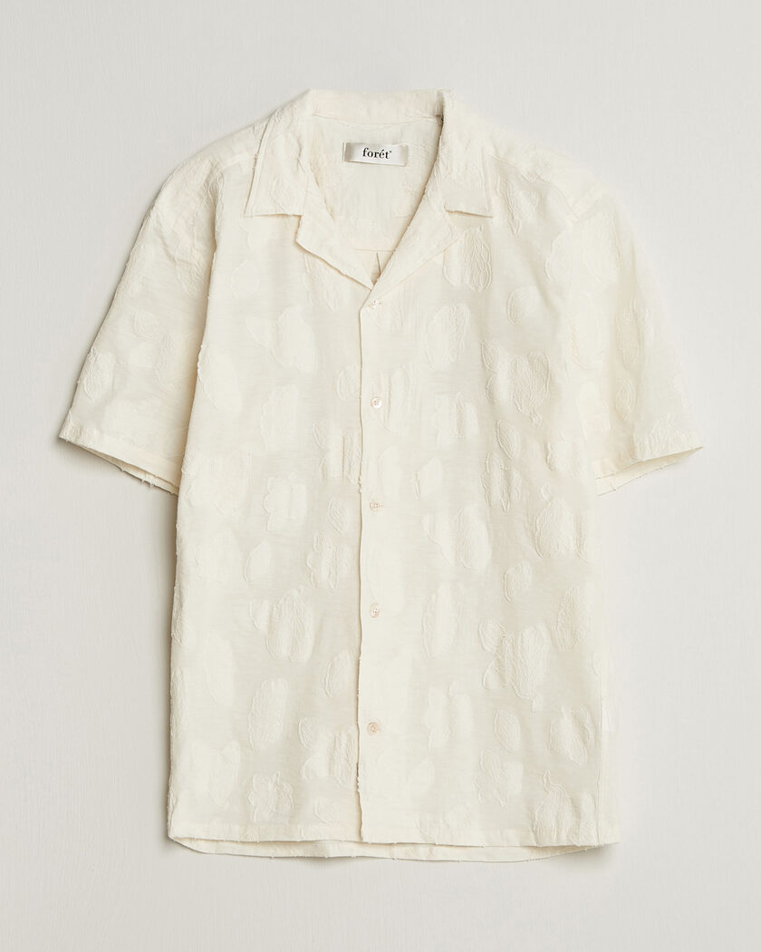 Forét Peer Jaquard Short Sleeve Shirt Cloud – Wit