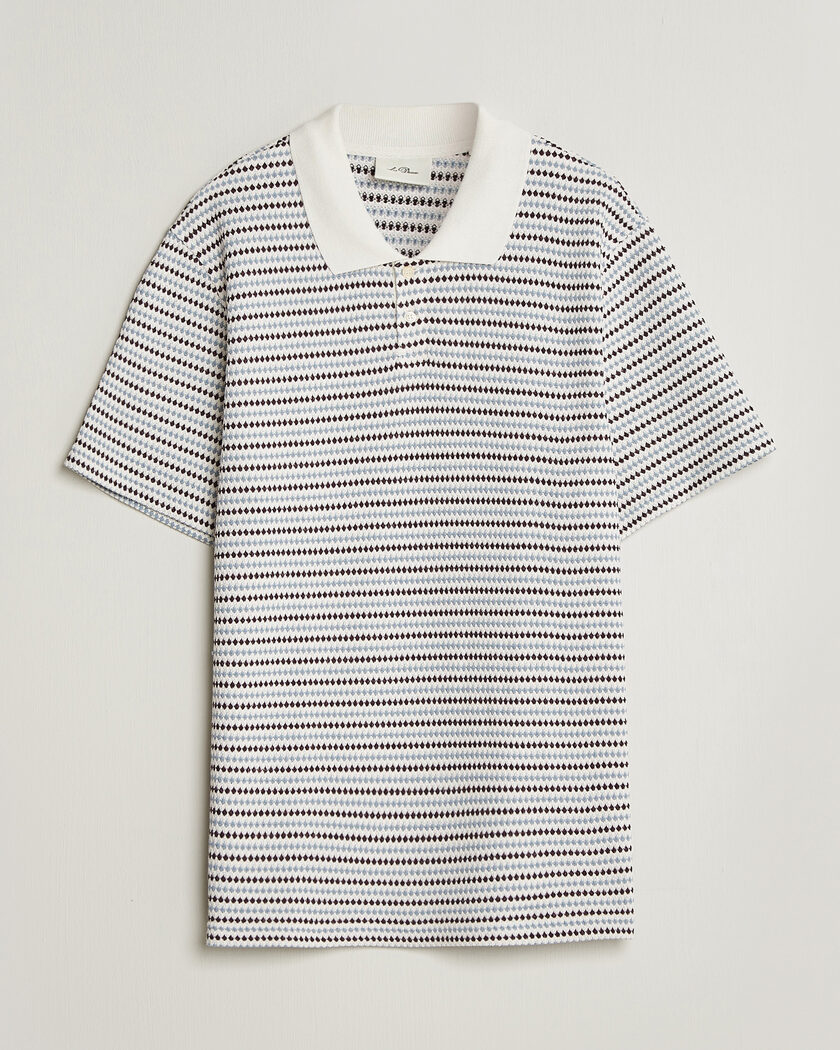 LES DEUX Knitted Stripe Polo Eggnog White – Meerkleurig